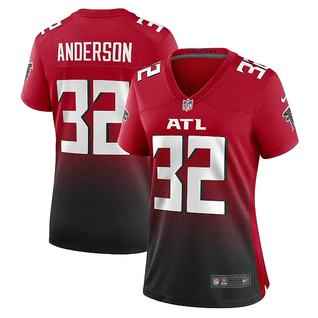 Zennovawear Women's Atlanta Falcons Jamal Anderson Red Retired Game Jersey