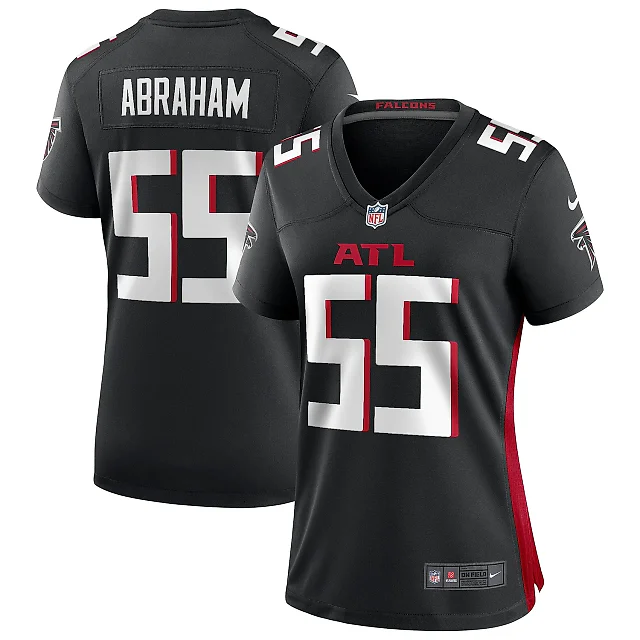 Zennovawear Women's Atlanta Falcons John Abraham Black Game Retired Player Jersey