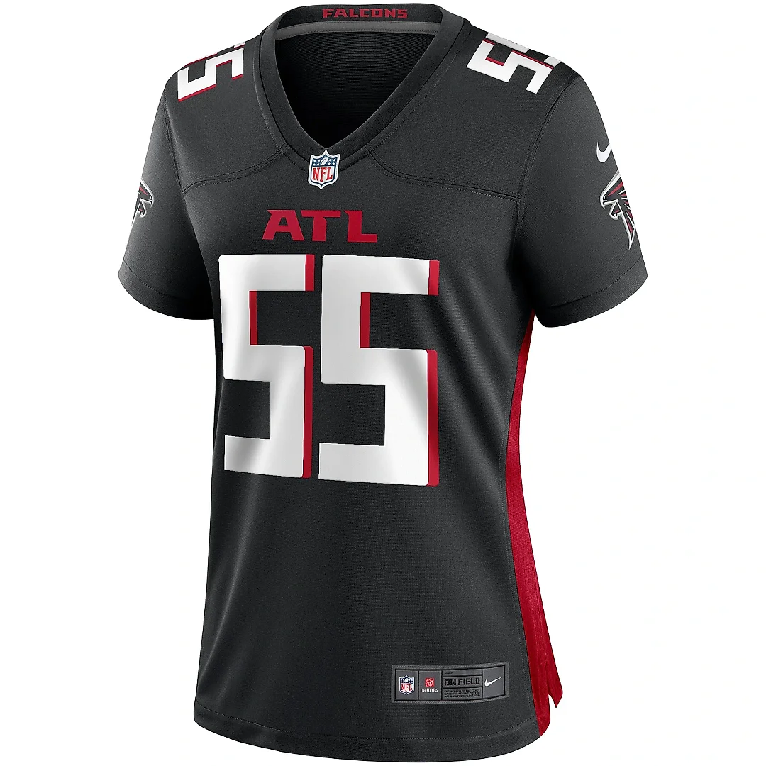 Zennovawear Women's Atlanta Falcons John Abraham Black Game Retired Player Jersey