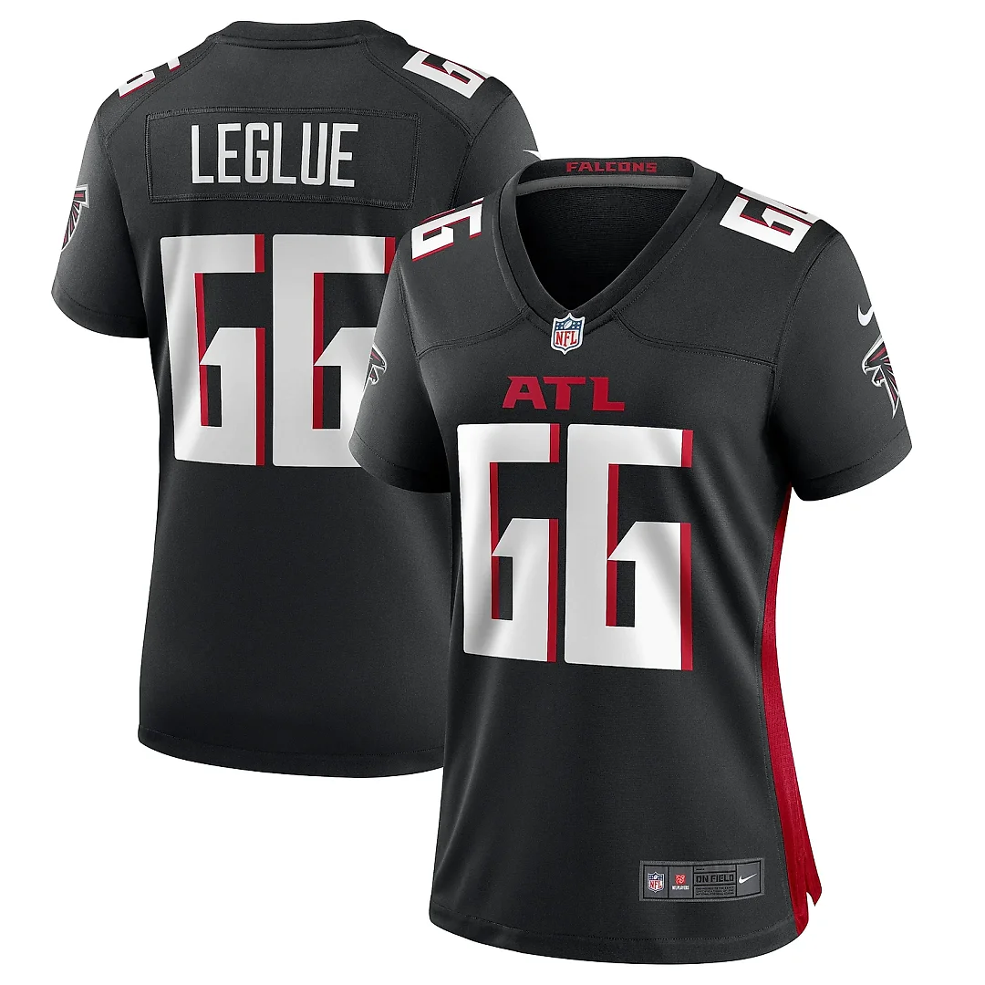 Zennovawear Women's Atlanta Falcons John Leglue Black Team Game Jersey