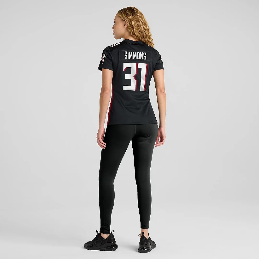 Zennovawear Women's Atlanta Falcons Justin Simmons Black Game Jersey