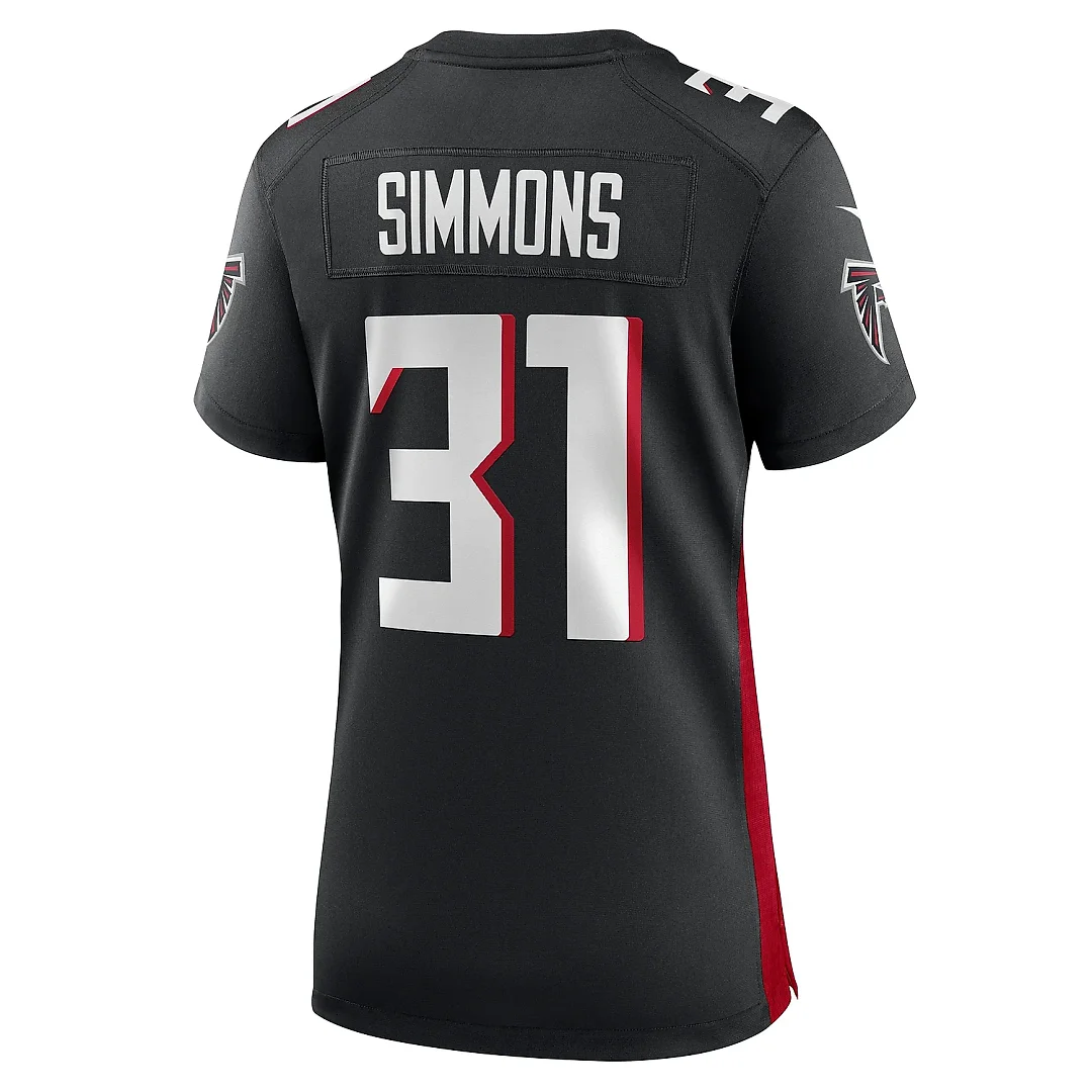 Zennovawear Women's Atlanta Falcons Justin Simmons Black Game Jersey