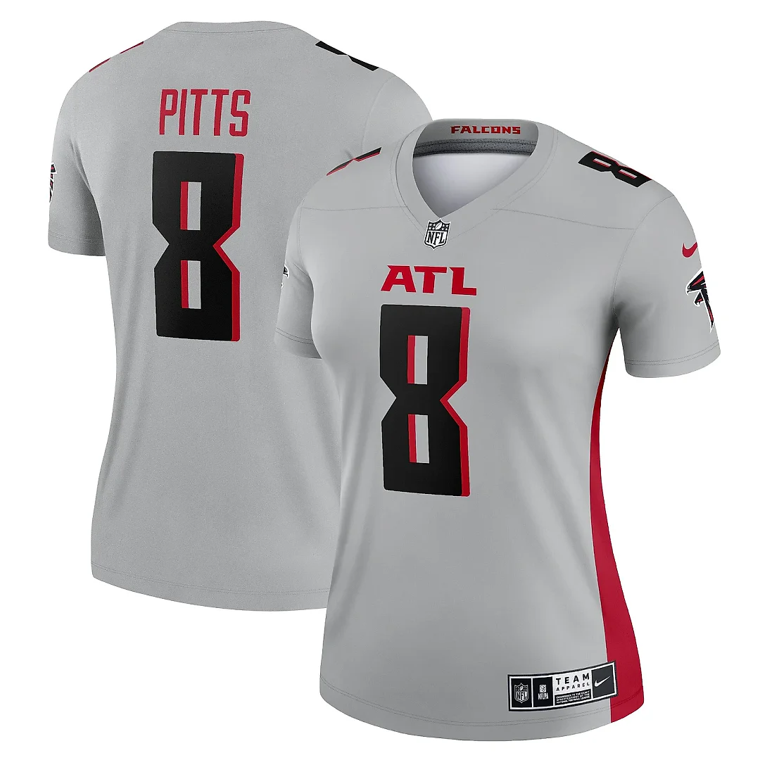 Zennovawear Women's Atlanta Falcons Kyle Pitts Gray Inverted Legend Player Performance Top