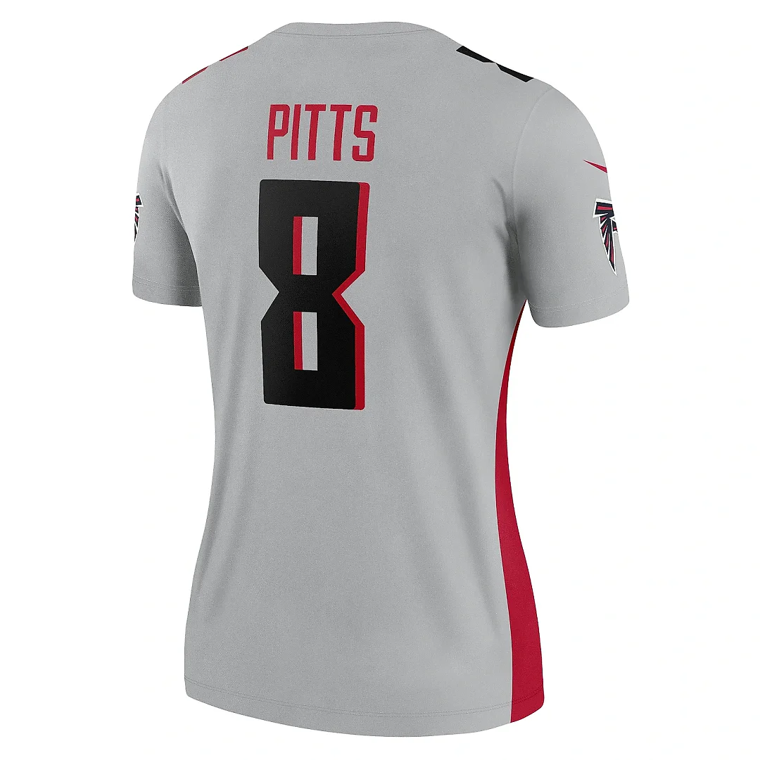 Zennovawear Women's Atlanta Falcons Kyle Pitts Gray Inverted Legend Player Performance Top