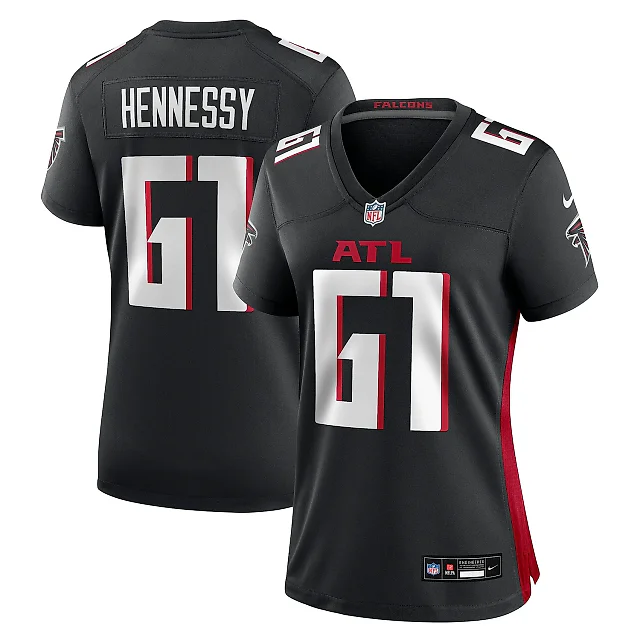 Zennovawear Women's Atlanta Falcons Matt Hennessy Black Team Game Jersey