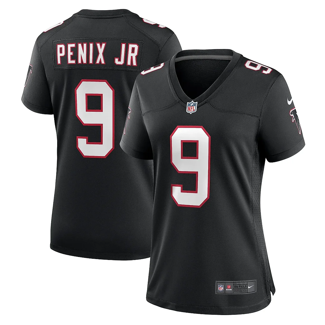 Zennovawear Women's Atlanta Falcons Michael Penix Jr. Black Throwback Game Jersey