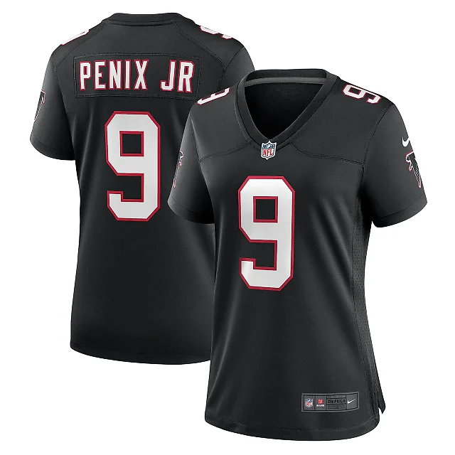 Zennovawear Women's Atlanta Falcons Michael Penix Jr. Black Throwback Game Jersey
