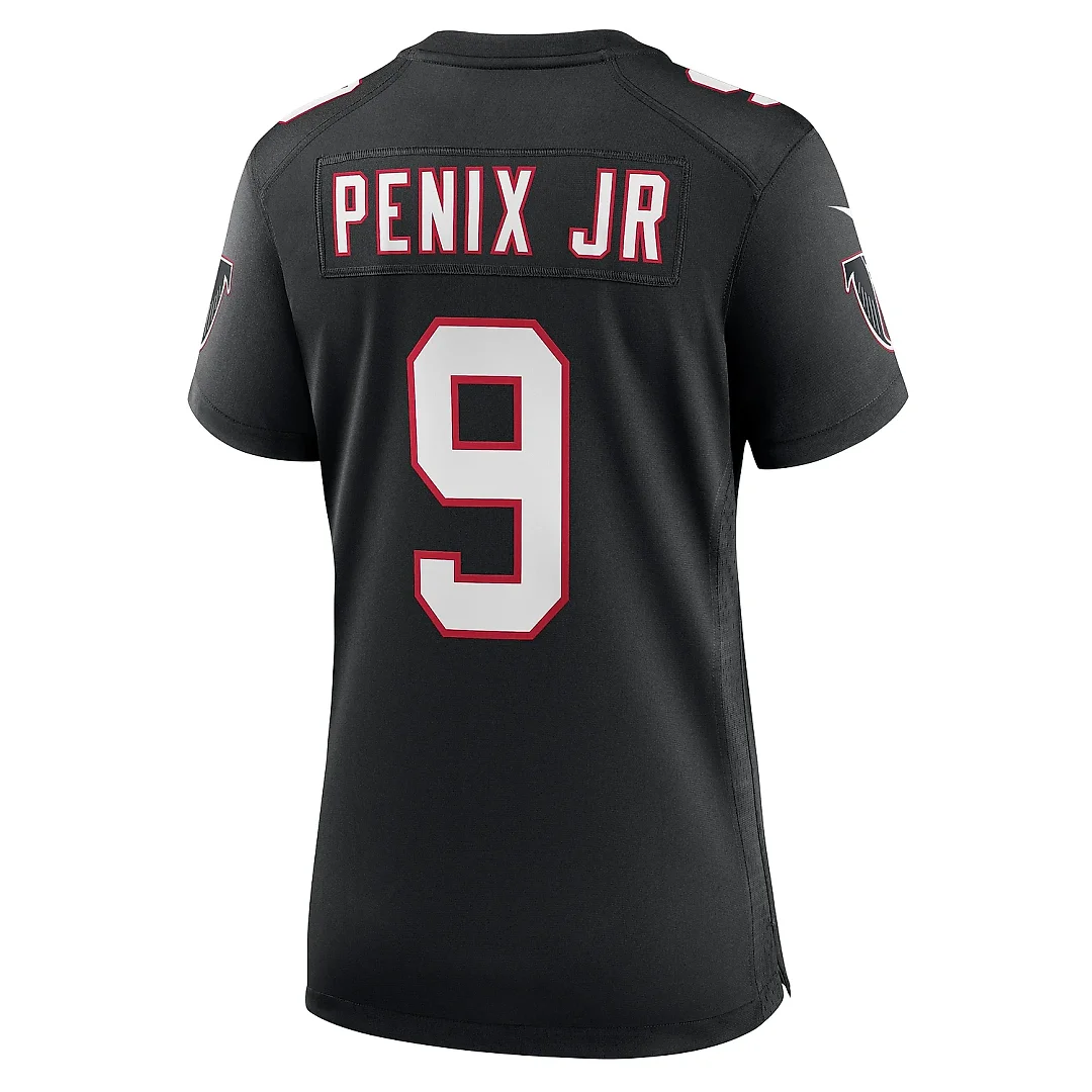 Zennovawear Women's Atlanta Falcons Michael Penix Jr. Black Throwback Game Jersey