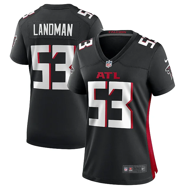Zennovawear Women's Atlanta Falcons Nate Landman Black Team Game Jersey