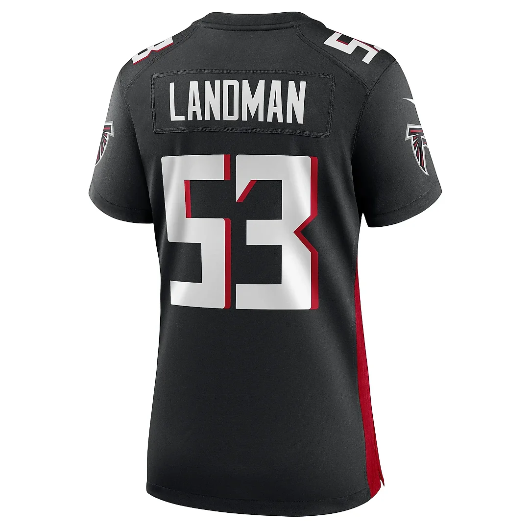 Zennovawear Women's Atlanta Falcons Nate Landman Black Team Game Jersey