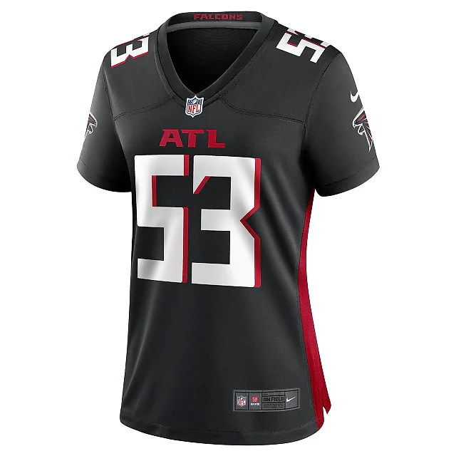 Zennovawear Women's Atlanta Falcons Nate Landman Black Team Game Jersey