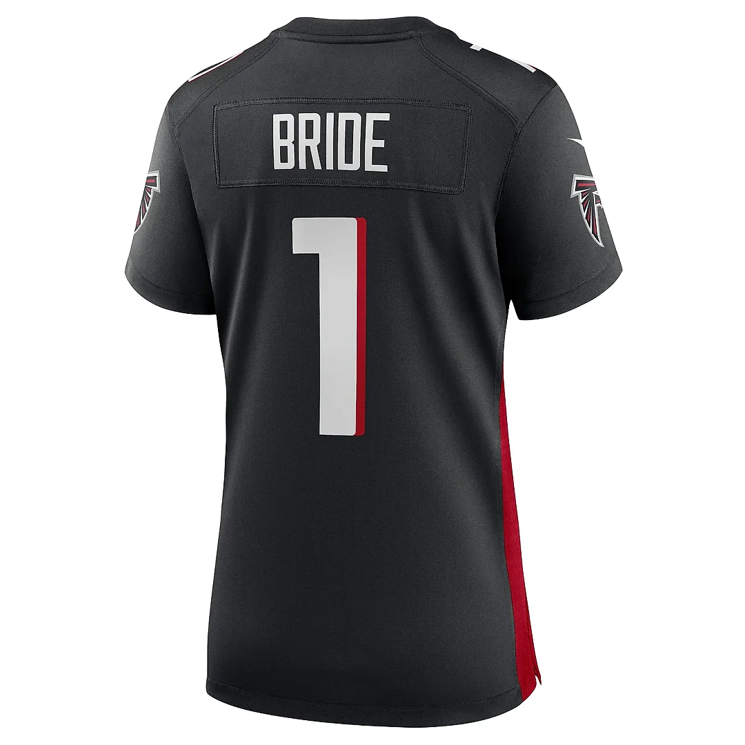 Zennovawear Women's Atlanta Falcons Number 1 Bride Black Game Jersey