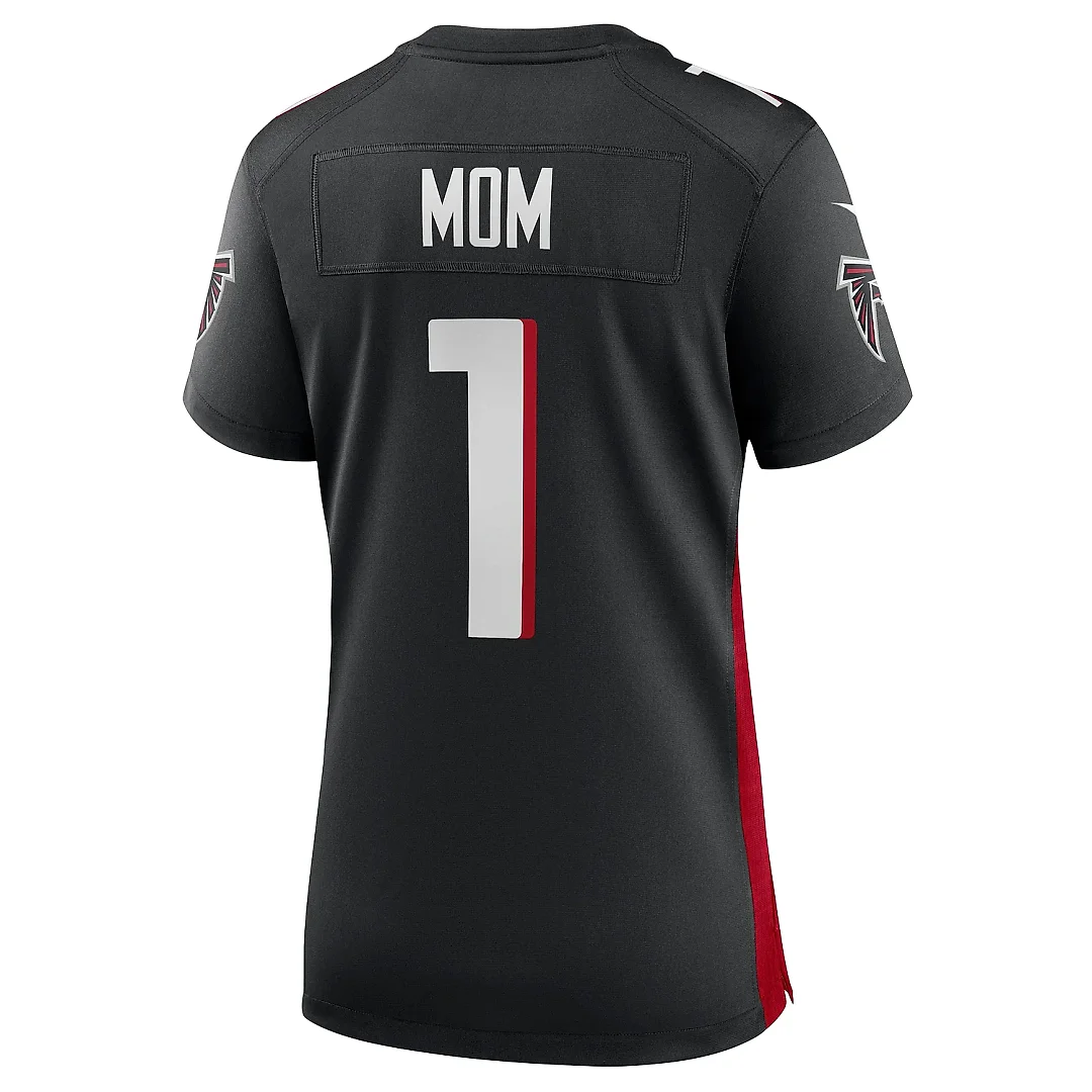 Zennovawear Women's Atlanta Falcons Number 1 Mom Black Game Jersey
