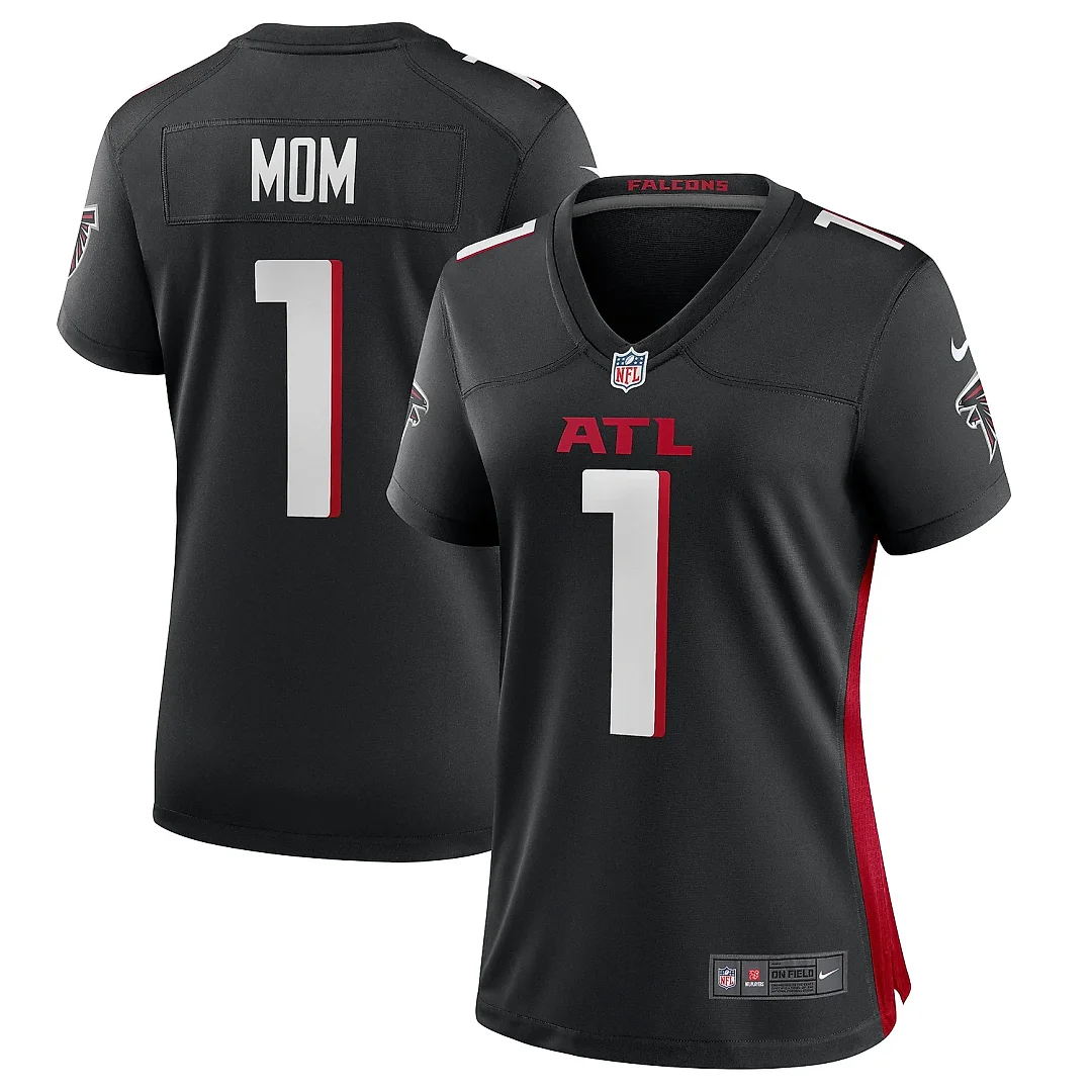 Zennovawear Women's Atlanta Falcons Number 1 Mom Black Game Jersey