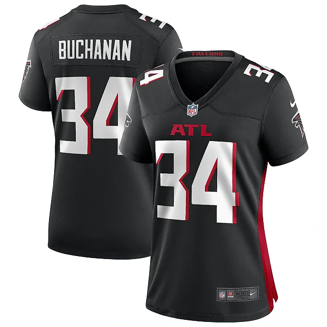 Zennovawear Women's Atlanta Falcons Ray Buchanan Black Game Retired Player Jersey