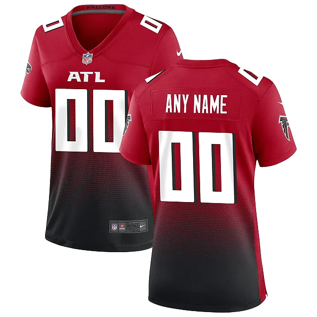 Zennovawear Women's Atlanta Falcons Red Alternate Custom Game Jersey