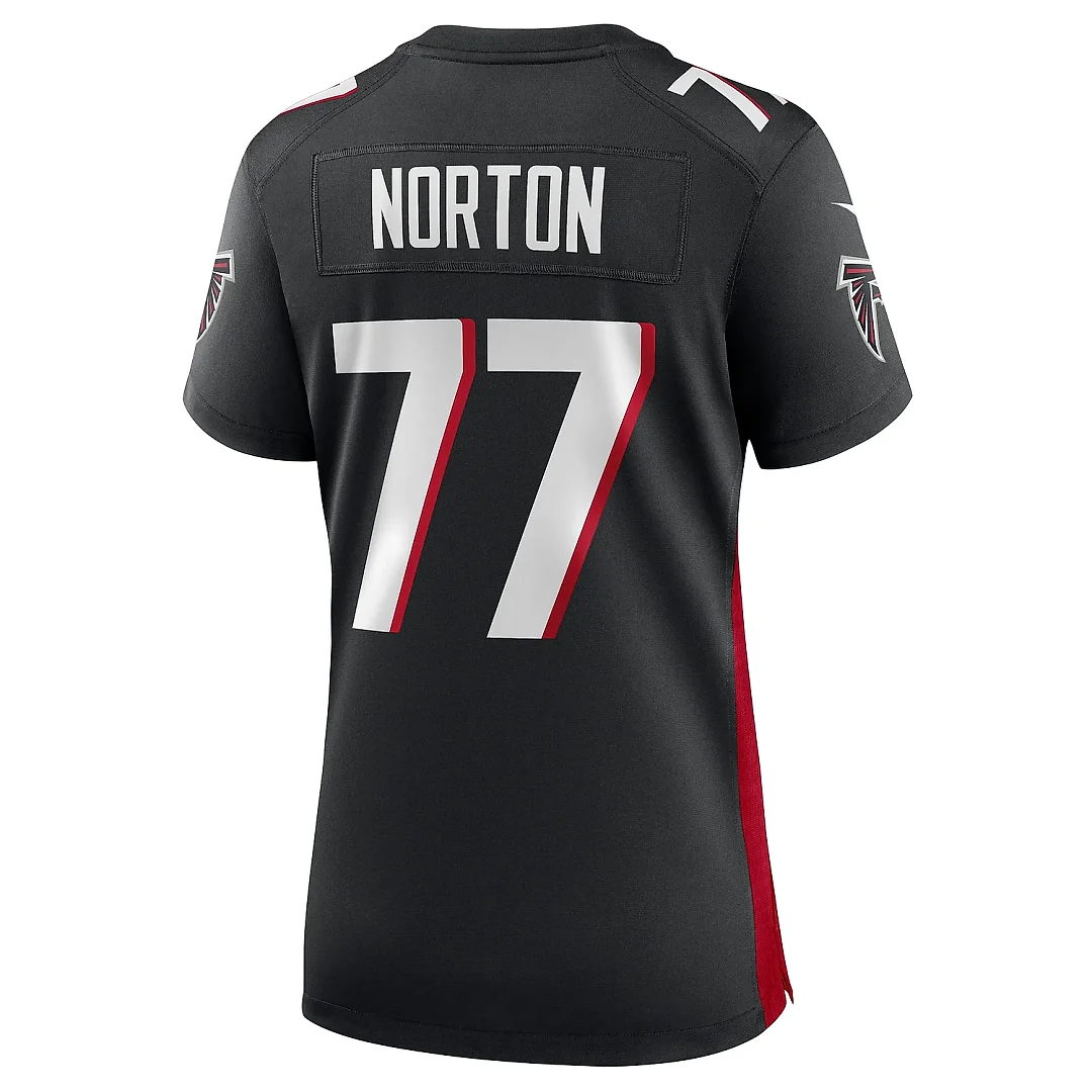 Zennovawear Women's Atlanta Falcons Storm Norton Black Game Jersey