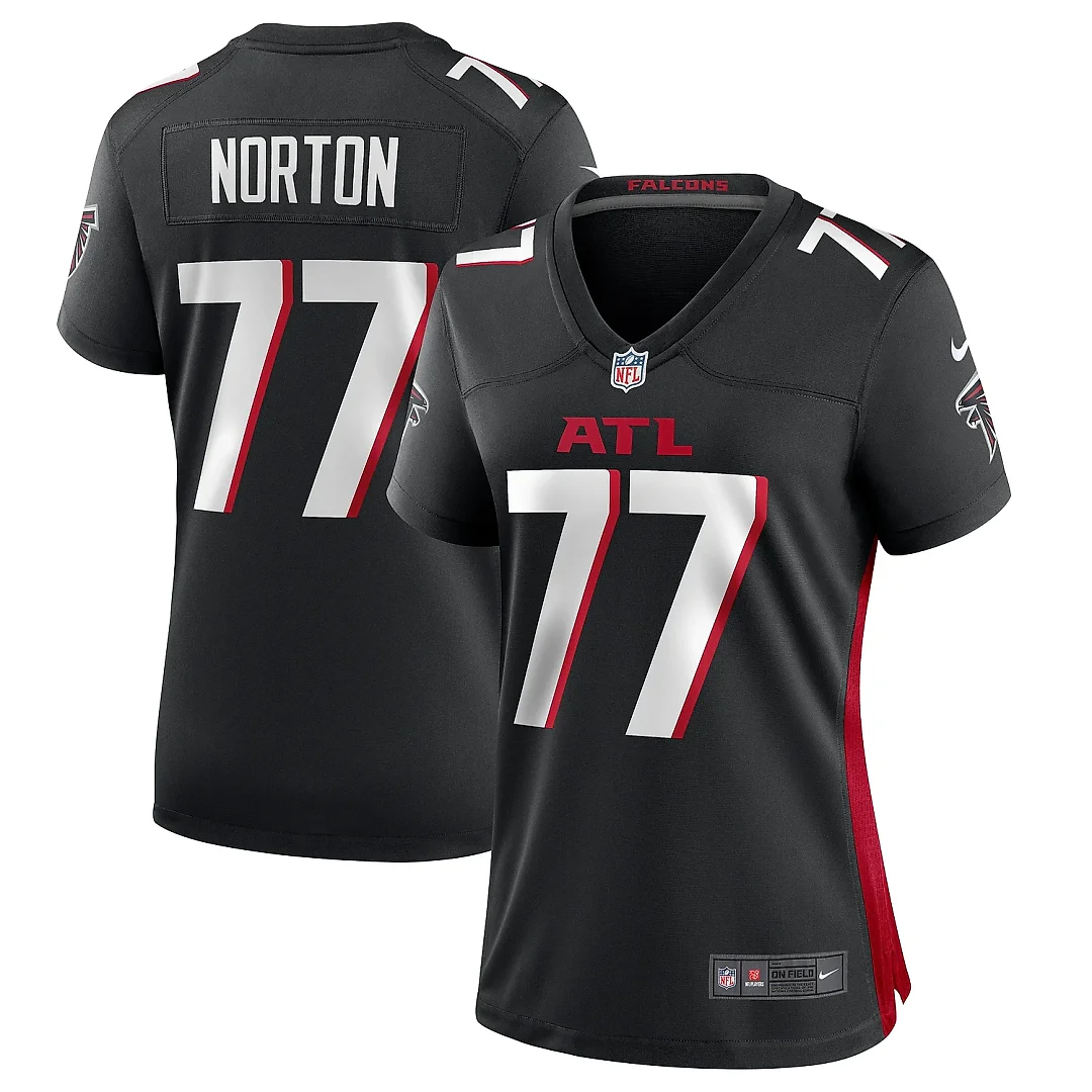 Zennovawear Women's Atlanta Falcons Storm Norton Black Game Jersey