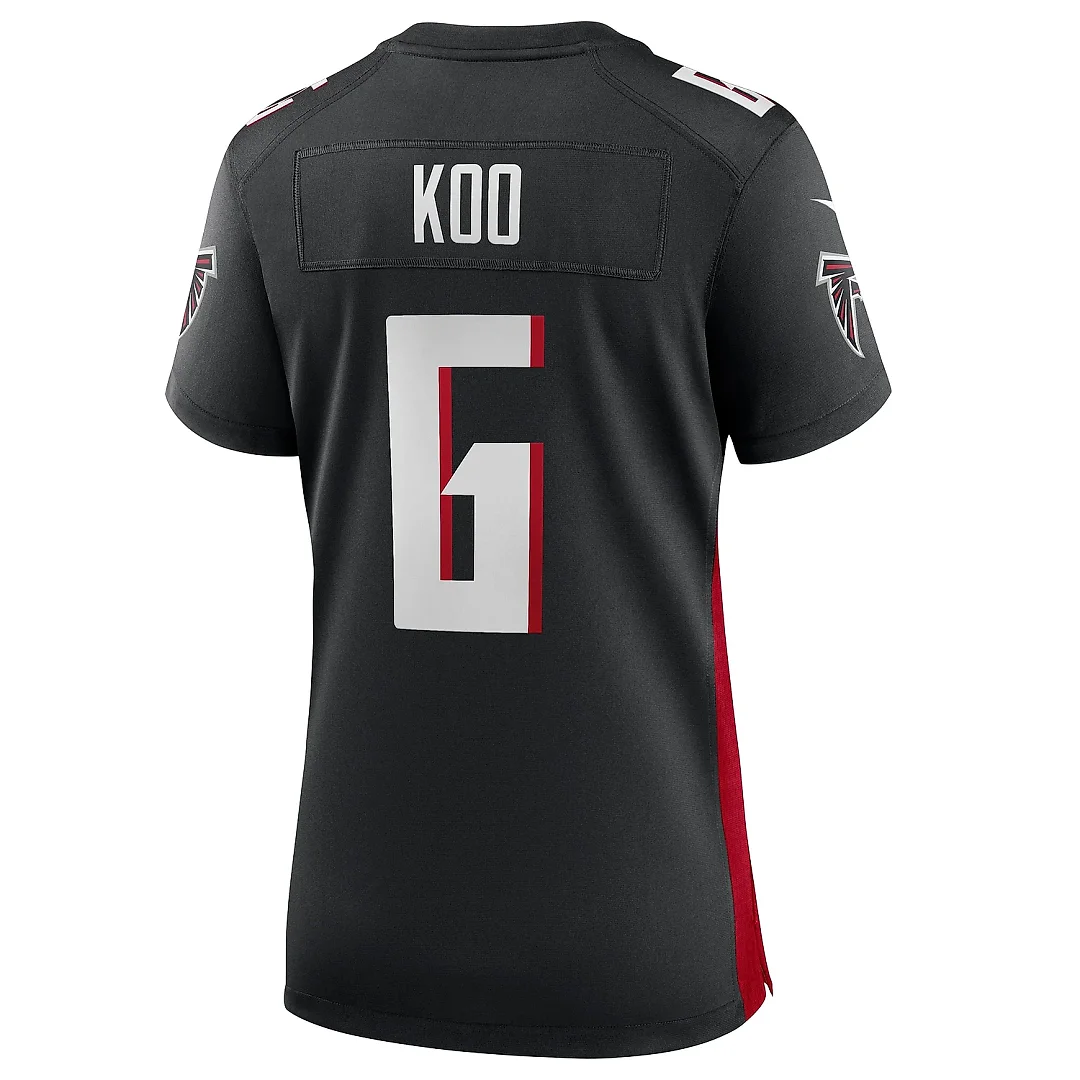 Zennovawear Women's Atlanta Falcons Younghoe Koo Black Team Game Jersey
