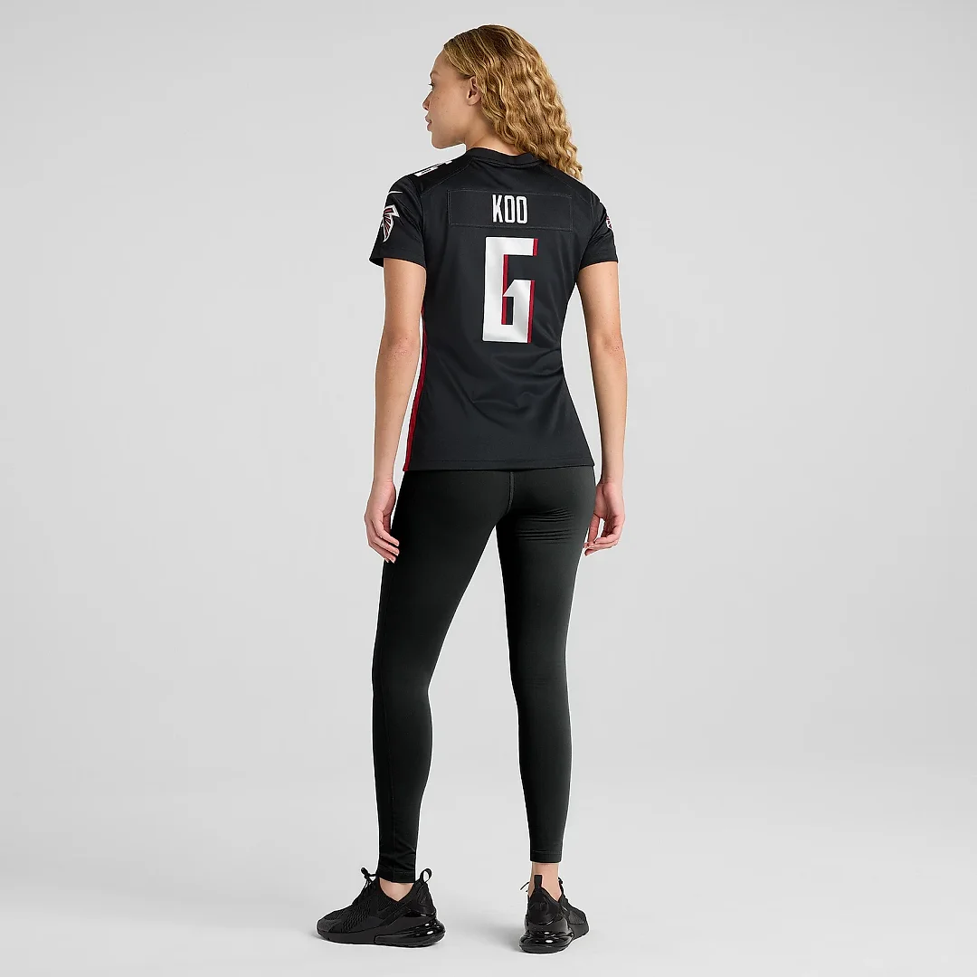 Zennovawear Women's Atlanta Falcons Younghoe Koo Black Team Game Jersey