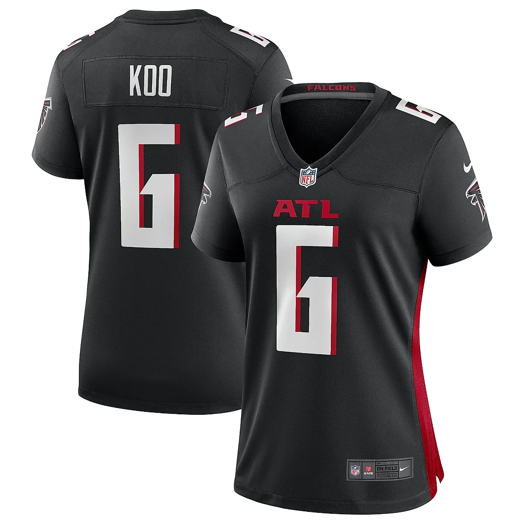 Zennovawear Women's Atlanta Falcons Younghoe Koo Black Team Game Jersey