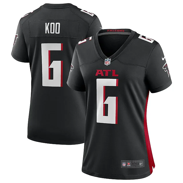 Zennovawear Women's Atlanta Falcons Younghoe Koo Black Team Game Jersey