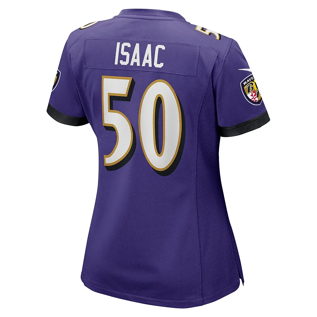 Zennovawear Women's Baltimore Ravens Adisa Isaac Purple Game Jersey