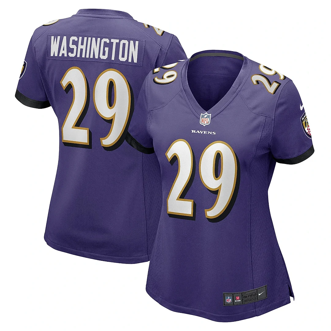 Zennovawear Women's Baltimore Ravens Ar'Darius Washington Purple Player Game Jersey