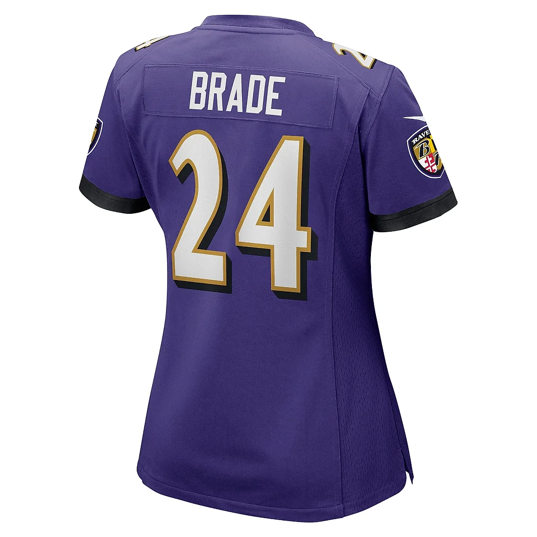 Zennovawear Women's Baltimore Ravens Beau Brade Purple Game Jersey