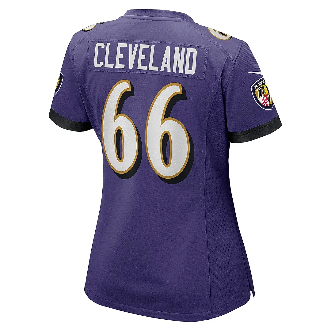 Zennovawear Women's Baltimore Ravens Ben Cleveland Purple Game Jersey