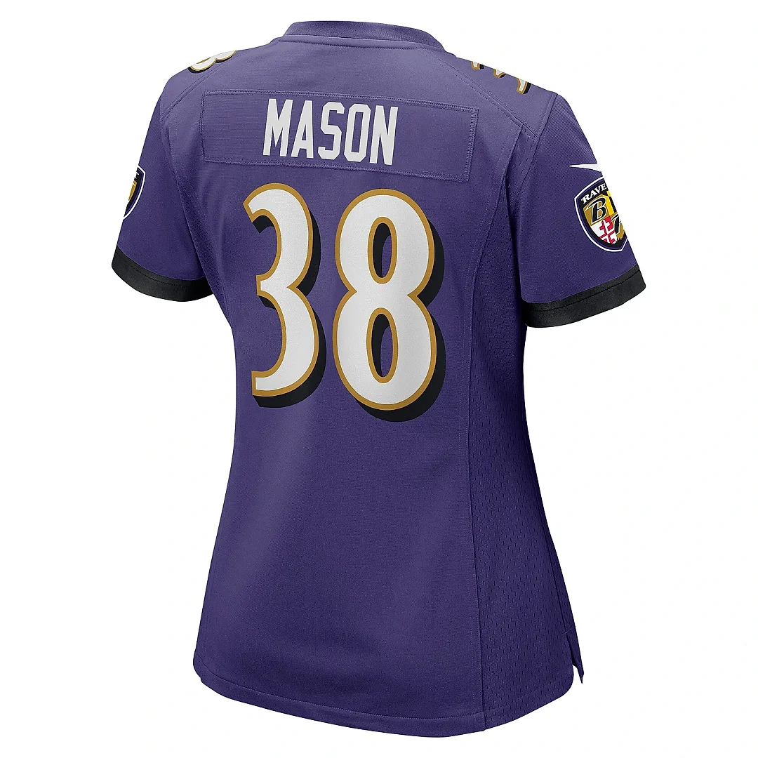 Zennovawear Women's Baltimore Ravens Ben Mason Purple Game Jersey