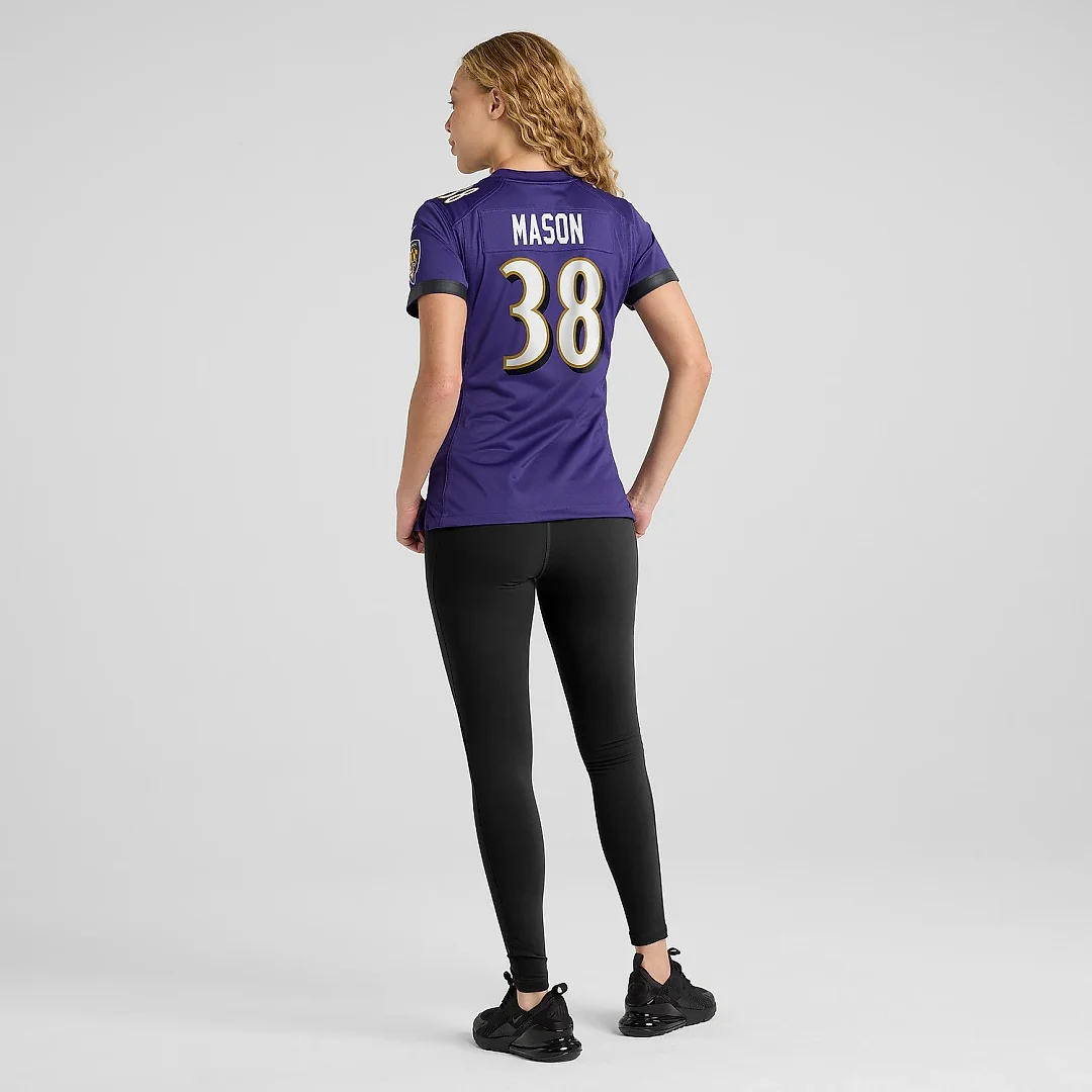 Zennovawear Women's Baltimore Ravens Ben Mason Purple Game Jersey