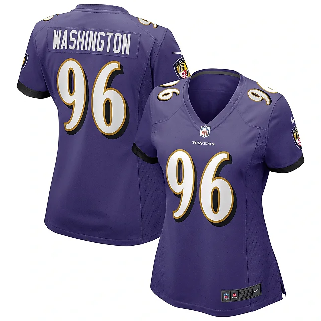 Zennovawear Women's Baltimore Ravens Broderick Washington Purple Game Jersey