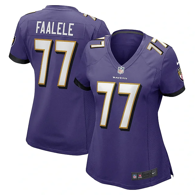 Zennovawear Women's Baltimore Ravens Daniel Faalele Purple Player Game Jersey