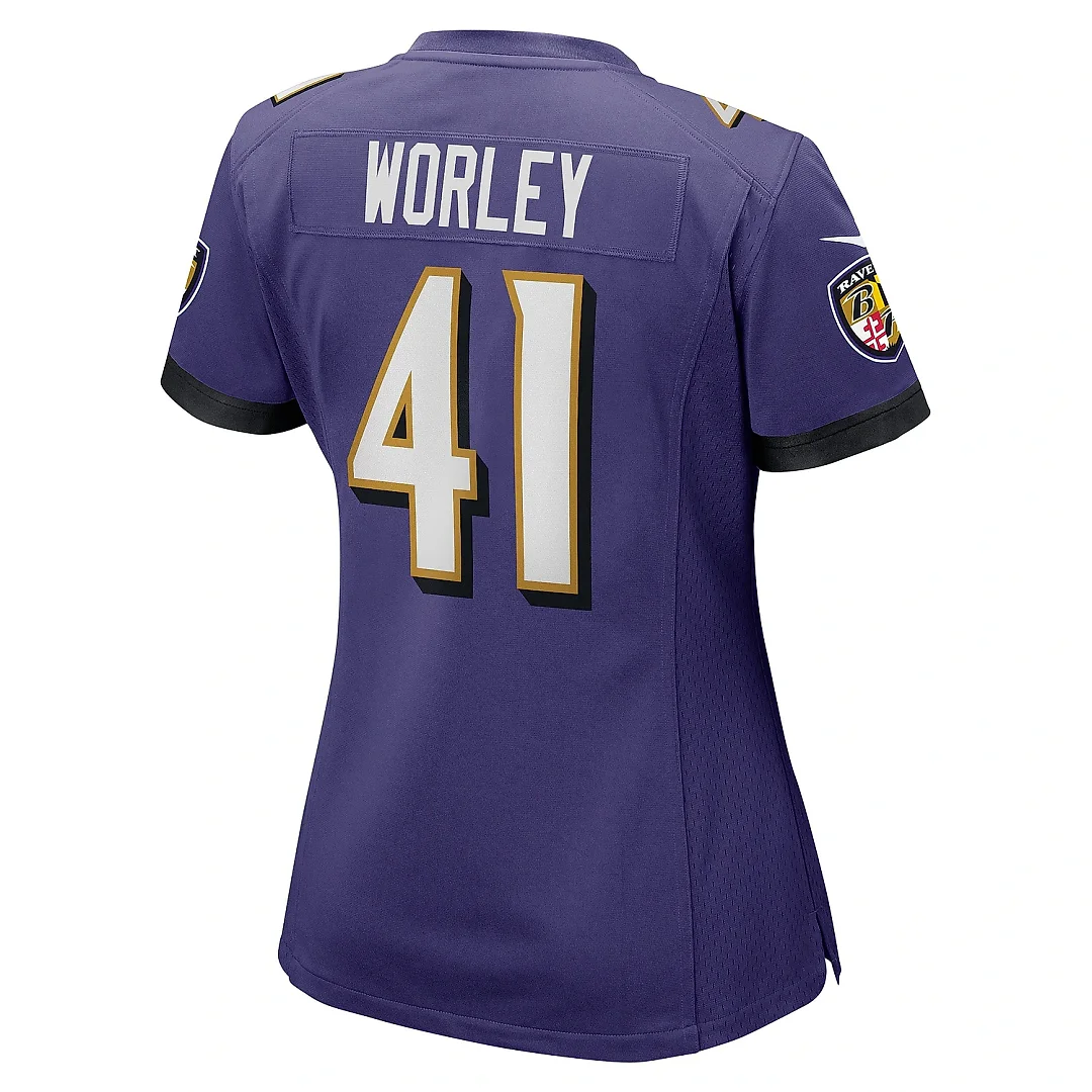Zennovawear Women's Baltimore Ravens Daryl Worley Purple Game Player Jersey