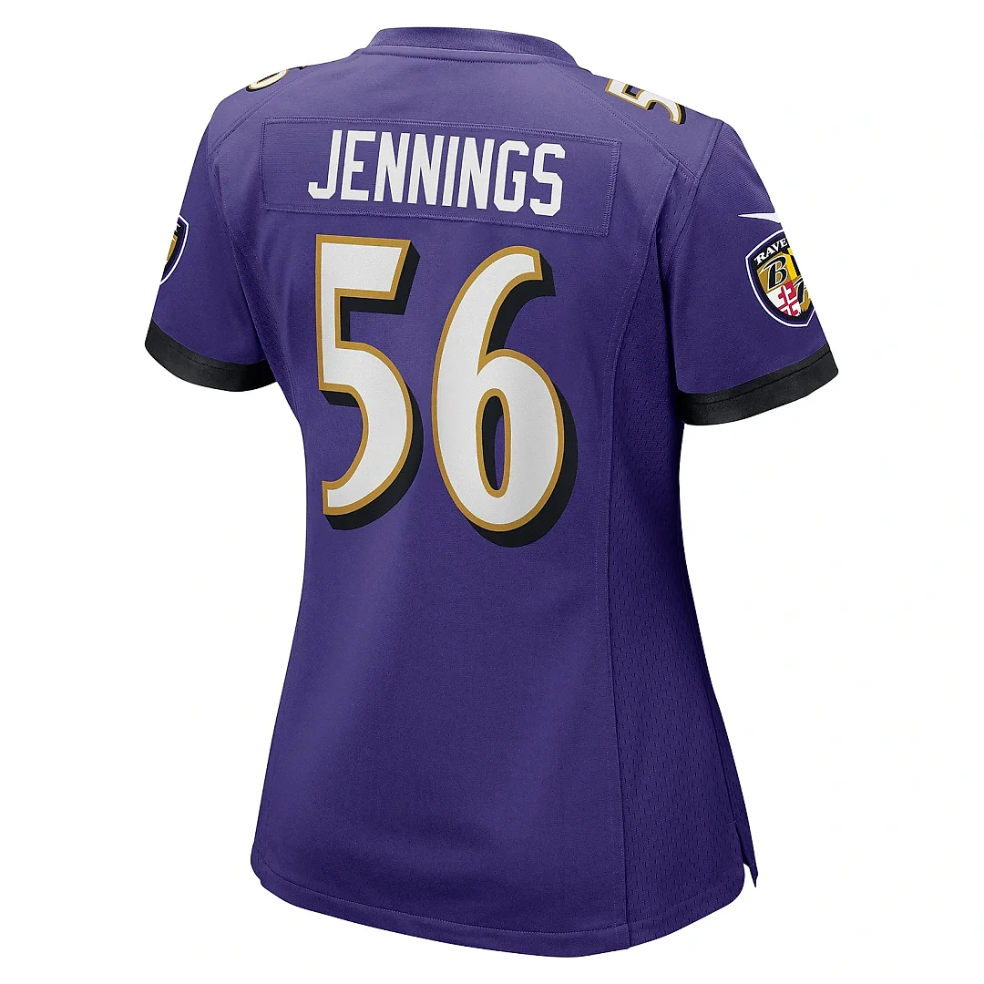 Zennovawear Women's Baltimore Ravens Deion Jennings Purple Game Jersey