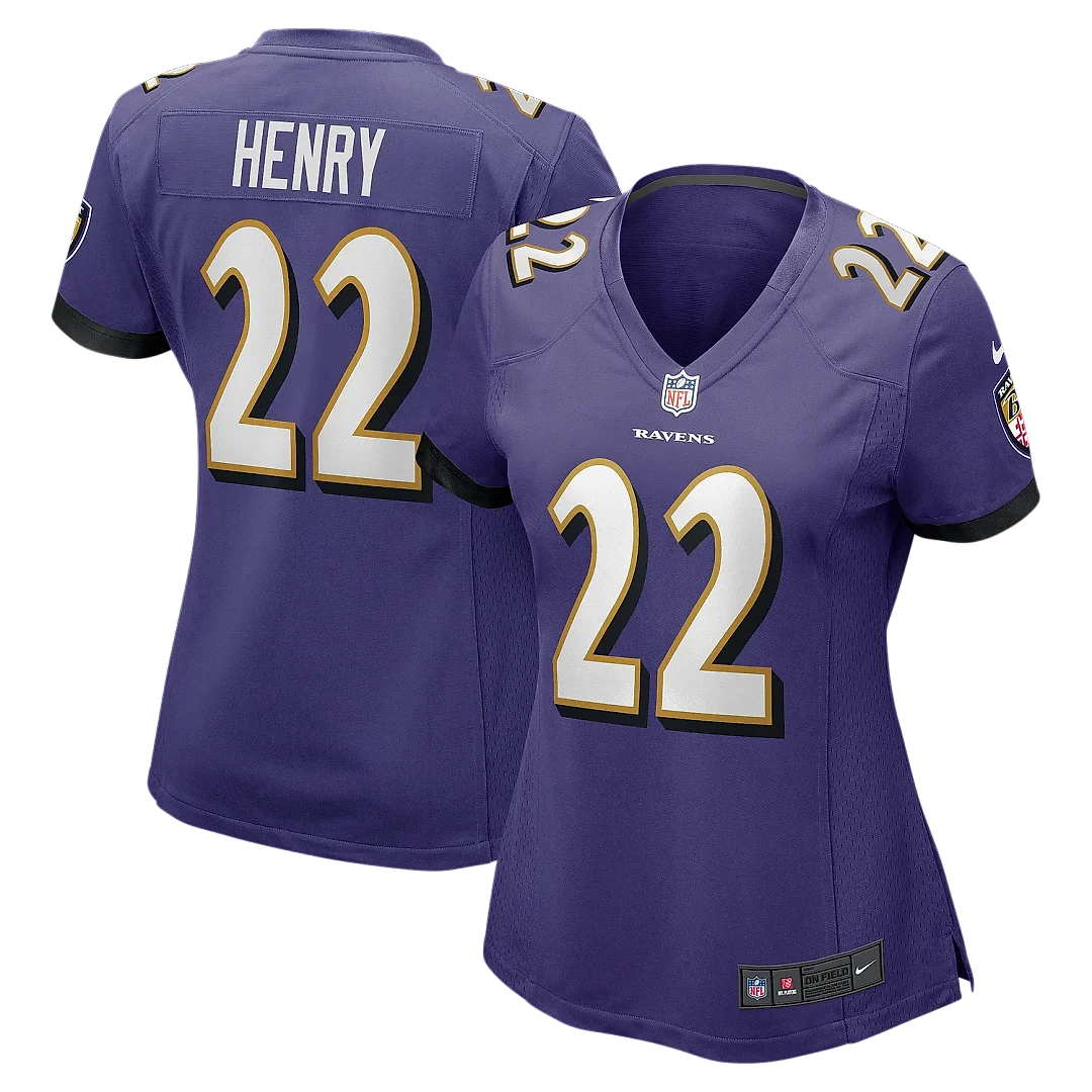 Zennovawear Women's Baltimore Ravens Derrick Henry Purple Game Player Jersey