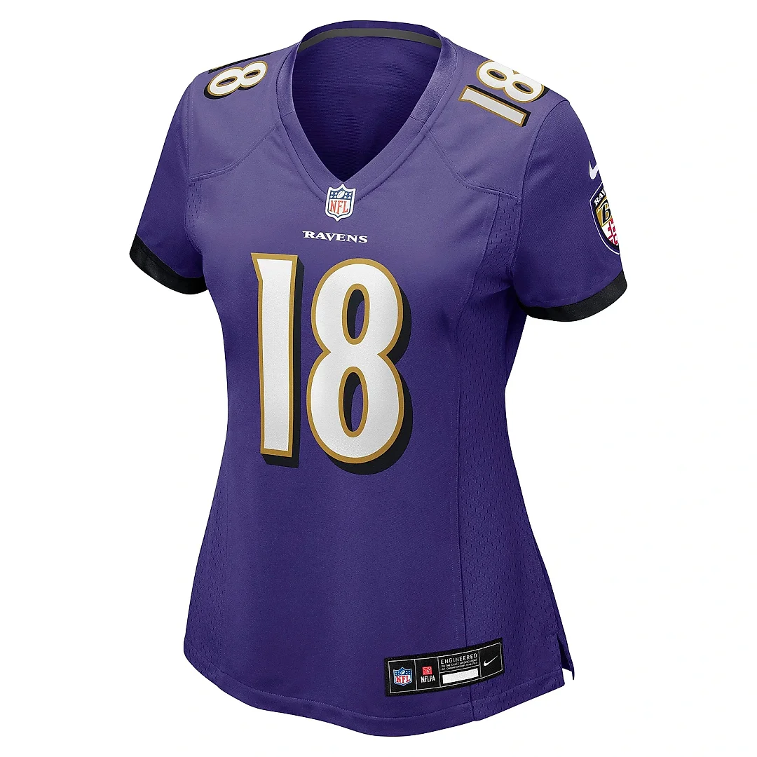 Zennovawear Women's Baltimore Ravens Diontae Johnson Purple Player Game Jersey