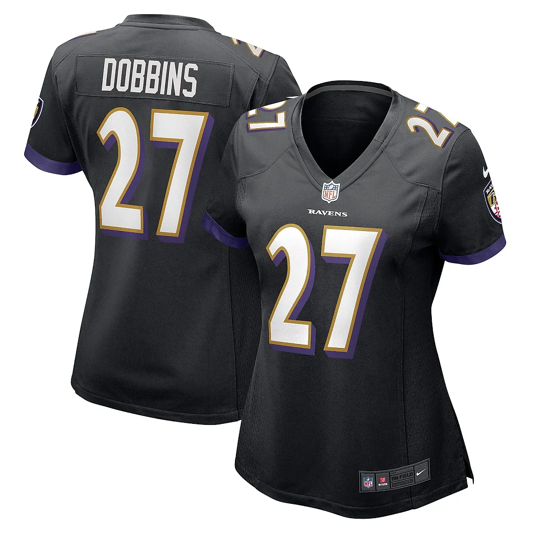 Zennovawear Women's Baltimore Ravens J.K. Dobbins Black Game Jersey