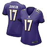 Zennovawear Women's Baltimore Ravens Josh Johnson Purple Game Jersey