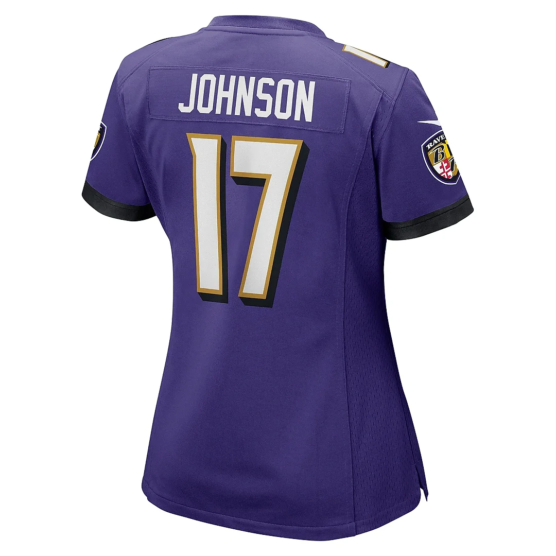 Zennovawear Women's Baltimore Ravens Josh Johnson Purple Game Jersey