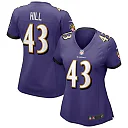 Zennovawear Women's Baltimore Ravens Justice Hill Purple Game Jersey