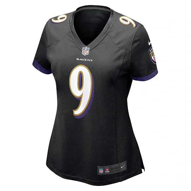 Zennovawear Women's Baltimore Ravens Justin Tucker Black Game Jersey