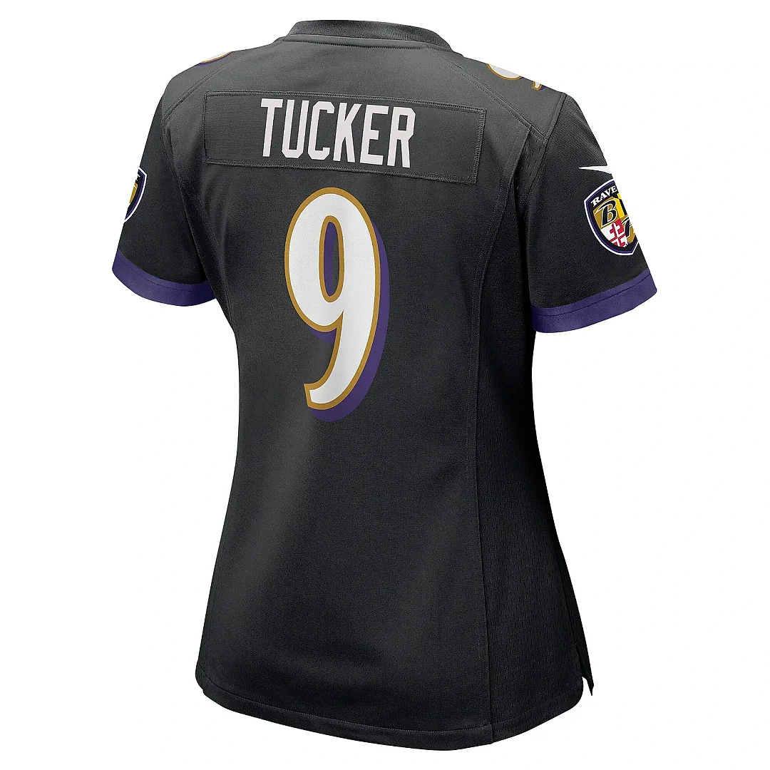 Zennovawear Women's Baltimore Ravens Justin Tucker Black Game Jersey