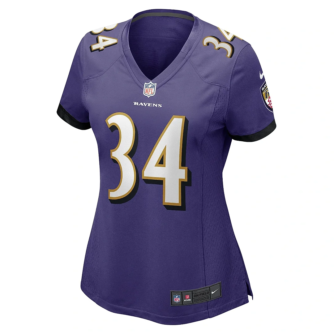 Zennovawear Women's Baltimore Ravens Keaton Mitchell Purple Game Jersey