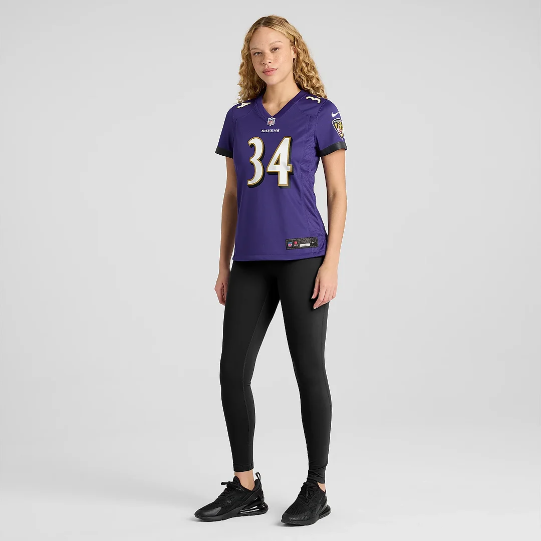 Zennovawear Women's Baltimore Ravens Keaton Mitchell Purple Game Jersey