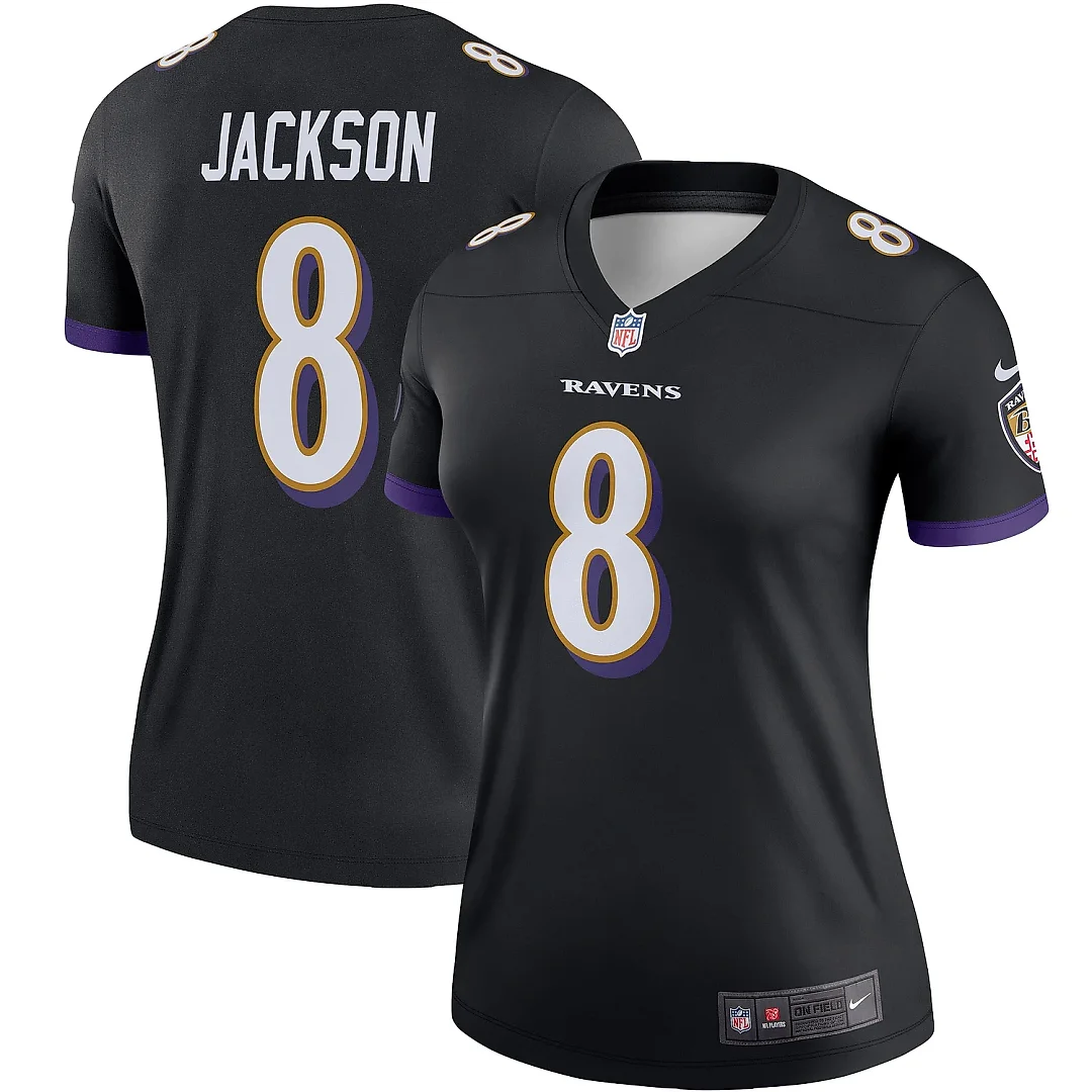 Zennovawear Women's Baltimore Ravens Lamar Jackson Black Alternate Legend Player Performance Top
