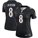 Zennovawear Women's Baltimore Ravens Lamar Jackson Black Alternate Legend Player Performance Top