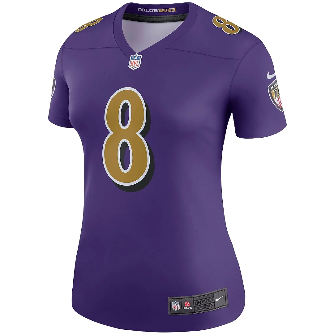 Zennovawear Women's Baltimore Ravens Lamar Jackson Purple Alternate Legend Player Performance Top