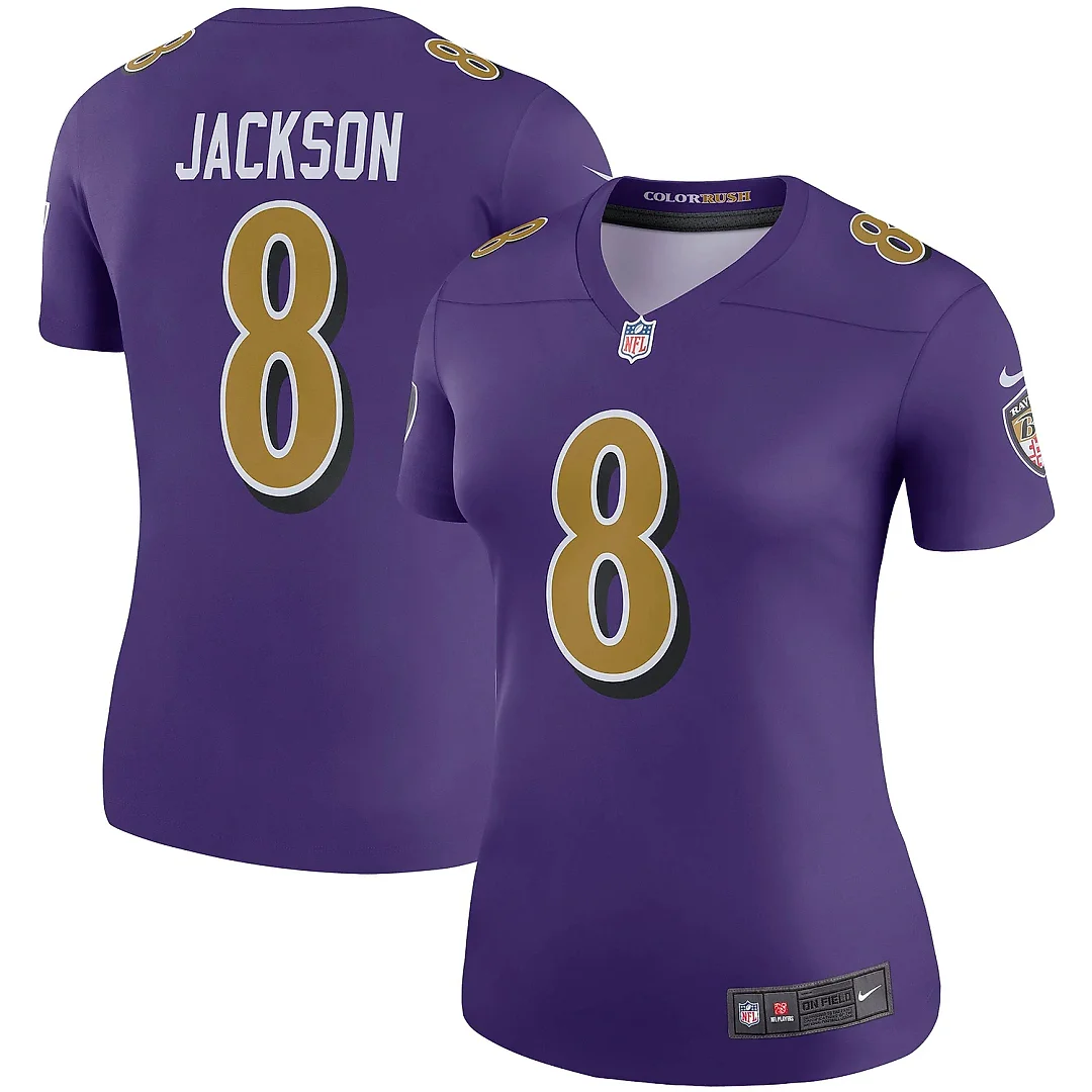 Zennovawear Women's Baltimore Ravens Lamar Jackson Purple Alternate Legend Player Performance Top
